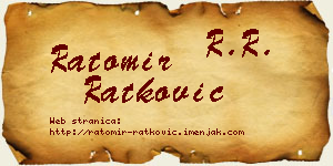 Ratomir Ratković vizit kartica